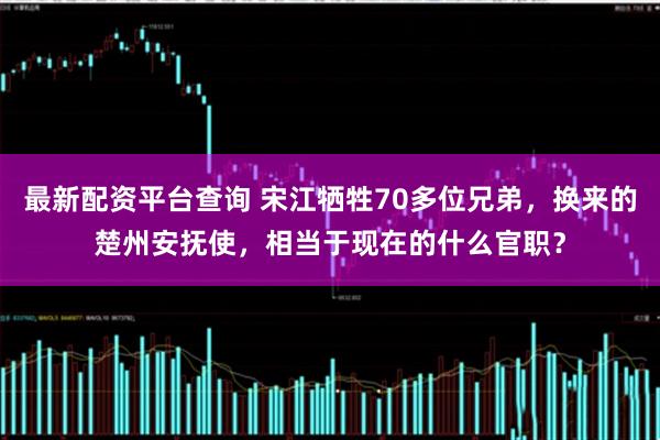最新配资平台查询 宋江牺牲70多位兄弟，换来的楚州安抚使，相当于现在的什么官职？